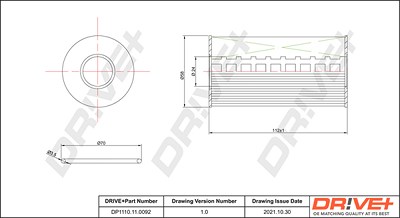 Dr!ve+ Ölfilter [Hersteller-Nr. DP1110.11.0092] für Mercedes-Benz, Nissan, Opel, Renault von Dr!ve+