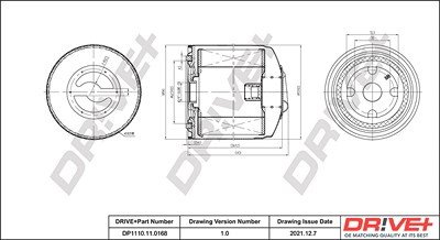 Dr!ve+ Ölfilter [Hersteller-Nr. DP1110.11.0168] für Audi, Rover, Seat, Volvo, VW von Dr!ve+