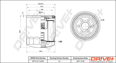 Dr!ve+ Ölfilter [Hersteller-Nr. DP1110.11.0259] für VW von Dr!ve+