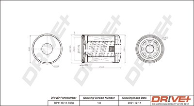 Dr!ve+ Ölfilter [Hersteller-Nr. DP1110.11.0308] für Isuzu, Mazda, Mitsubishi, Opel, Suzuki von Dr!ve+