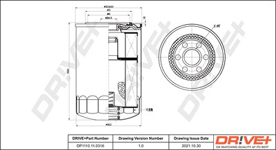 Dr!ve+ Ölfilter [Hersteller-Nr. DP1110.11.0316] für Mitsubishi von Dr!ve+