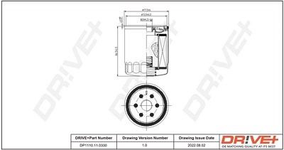 Dr!ve+ Ölfilter [Hersteller-Nr. DP1110.11.0330] für Audi, Seat, Skoda, VW von Dr!ve+