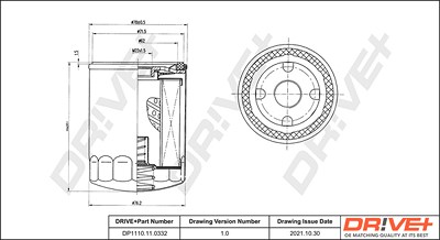 Dr!ve+ Ölfilter [Hersteller-Nr. DP1110.11.0332] für Ford von Dr!ve+