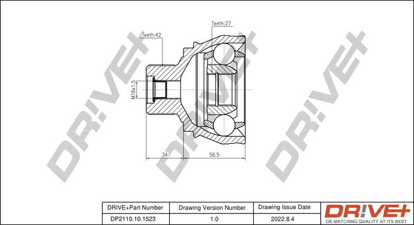 Gelenksatz, Antriebswelle Dr!ve+ DP2110.10.1523 von Dr!ve+