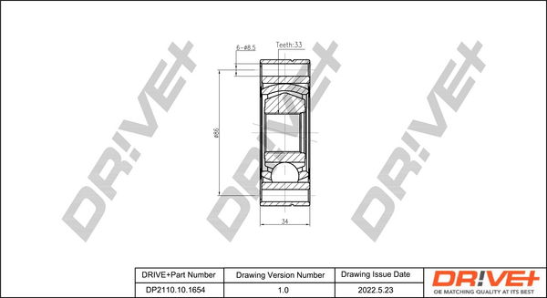 Gelenksatz, Antriebswelle Dr!ve+ DP2110.10.1654 von Dr!ve+