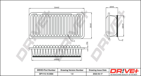 Luftfilter Dr!ve+ DP1110.10.0564 von Dr!ve+