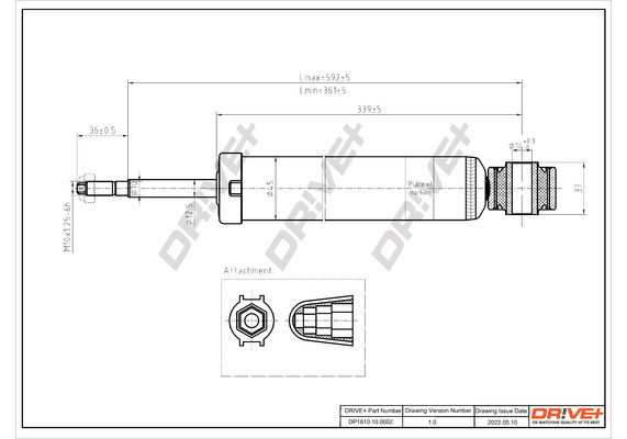 Stoßdämpfer Hinterachse Dr!ve+ DP1610.10.0002 von Dr!ve+