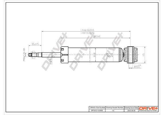 Stoßdämpfer Hinterachse Dr!ve+ DP1610.10.0050 von Dr!ve+