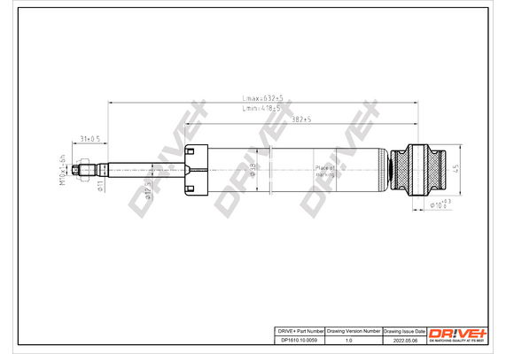 Stoßdämpfer Hinterachse Dr!ve+ DP1610.10.0059 von Dr!ve+