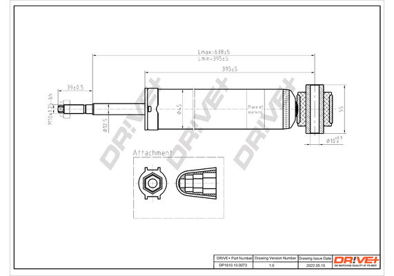 Stoßdämpfer Hinterachse Dr!ve+ DP1610.10.0073 von Dr!ve+