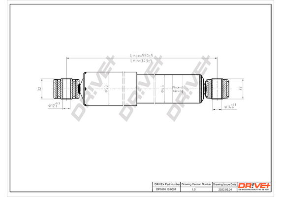 Stoßdämpfer Hinterachse Dr!ve+ DP1610.10.0091 von Dr!ve+