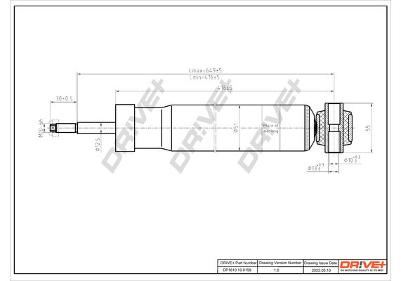 Stoßdämpfer Hinterachse Dr!ve+ DP1610.10.0158 von Dr!ve+