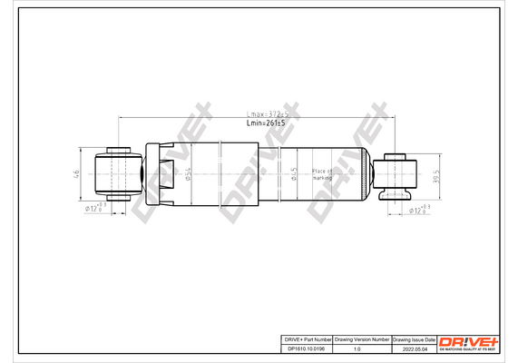 Stoßdämpfer Hinterachse Dr!ve+ DP1610.10.0196 von Dr!ve+