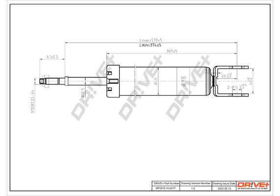 Stoßdämpfer Hinterachse Dr!ve+ DP1610.10.0217 von Dr!ve+