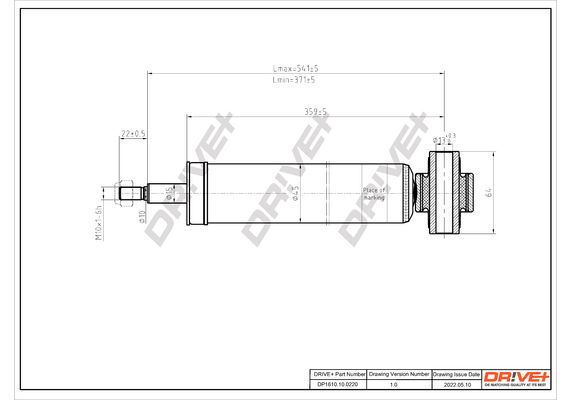 Stoßdämpfer Hinterachse Dr!ve+ DP1610.10.0220 von Dr!ve+