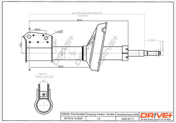 Stoßdämpfer Vorderachse Dr!ve+ DP1610.10.0003 von Dr!ve+