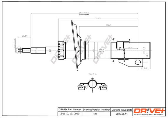 Stoßdämpfer Vorderachse Dr!ve+ DP1610.10.0009 von Dr!ve+