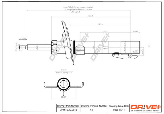 Stoßdämpfer Vorderachse Dr!ve+ DP1610.10.0012 von Dr!ve+