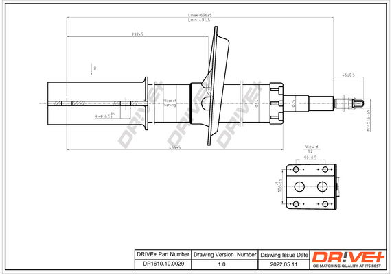 Stoßdämpfer Vorderachse Dr!ve+ DP1610.10.0029 von Dr!ve+