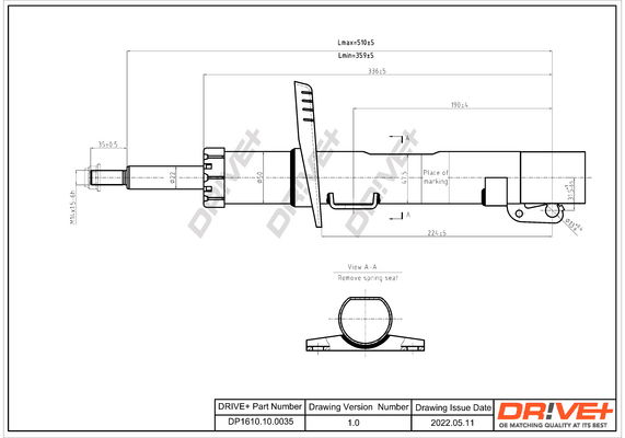 Stoßdämpfer Vorderachse Dr!ve+ DP1610.10.0035 von Dr!ve+