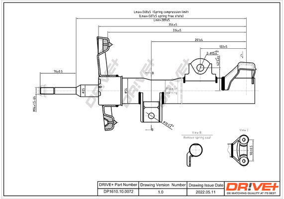 Stoßdämpfer Vorderachse Dr!ve+ DP1610.10.0072 von Dr!ve+