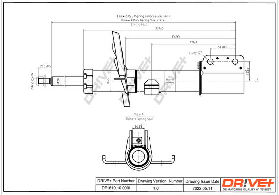 Stoßdämpfer Vorderachse Dr!ve+ DP1610.10.0115 von Dr!ve+