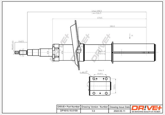 Stoßdämpfer Vorderachse Dr!ve+ DP1610.10.0159 von Dr!ve+