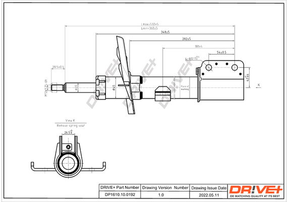 Stoßdämpfer Vorderachse Dr!ve+ DP1610.10.0192 von Dr!ve+