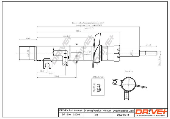 Stoßdämpfer Vorderachse links Dr!ve+ DP1610.10.0005 von Dr!ve+