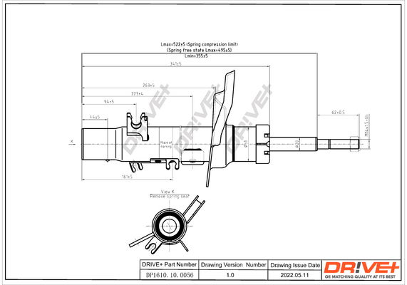 Stoßdämpfer Vorderachse links Dr!ve+ DP1610.10.0056 von Dr!ve+