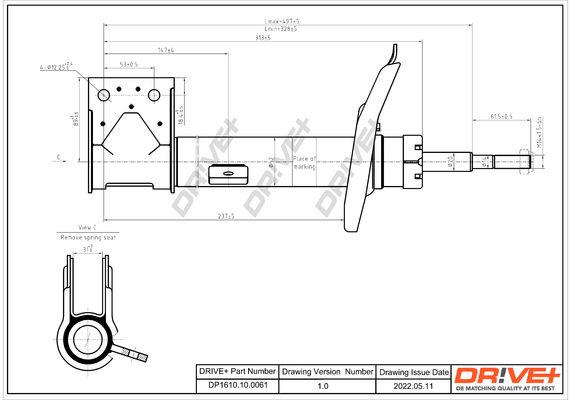 Stoßdämpfer Vorderachse links Dr!ve+ DP1610.10.0061 von Dr!ve+