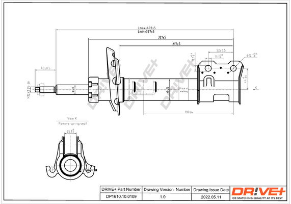 Stoßdämpfer Vorderachse links Dr!ve+ DP1610.10.0109 von Dr!ve+