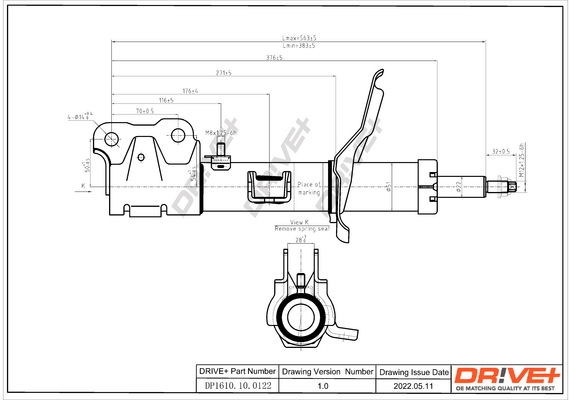 Stoßdämpfer Vorderachse links Dr!ve+ DP1610.10.0122 von Dr!ve+