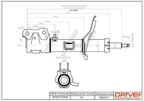 Stoßdämpfer Vorderachse links Dr!ve+ DP1610.10.0168 von Dr!ve+