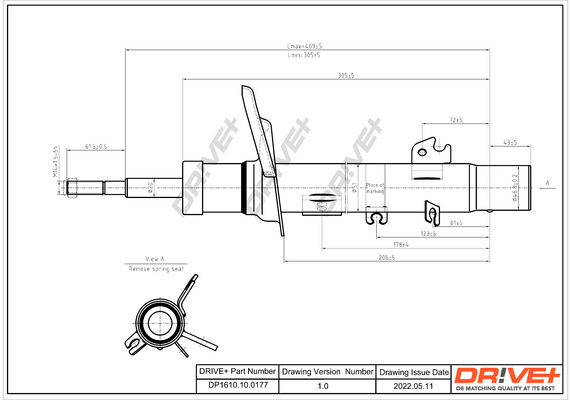 Stoßdämpfer Vorderachse links Dr!ve+ DP1610.10.0177 von Dr!ve+