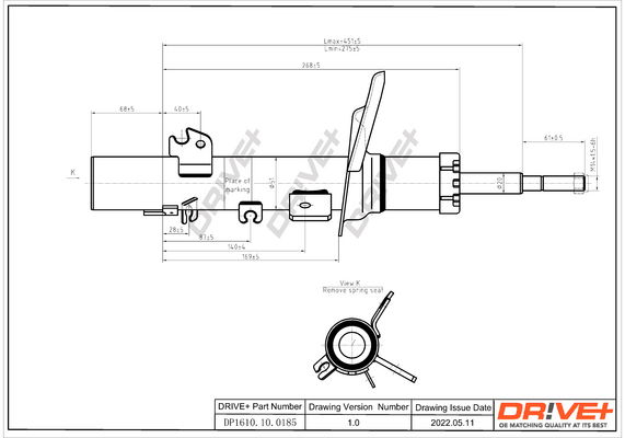 Stoßdämpfer Vorderachse links Dr!ve+ DP1610.10.0185 von Dr!ve+