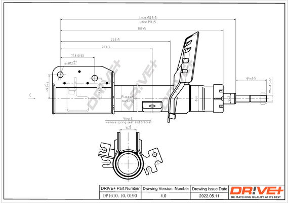 Stoßdämpfer Vorderachse rechts Dr!ve+ DP1610.10.0190 von Dr!ve+