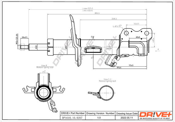 Stoßdämpfer Vorderachse rechts Dr!ve+ DP1610.10.0207 von Dr!ve+