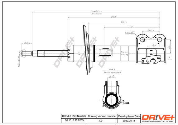 Stoßdämpfer Vorderachse rechts Dr!ve+ DP1610.10.0209 von Dr!ve+