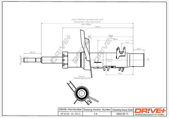 Stoßdämpfer Vorderachse rechts Dr!ve+ DP1610.10.0214 von Dr!ve+