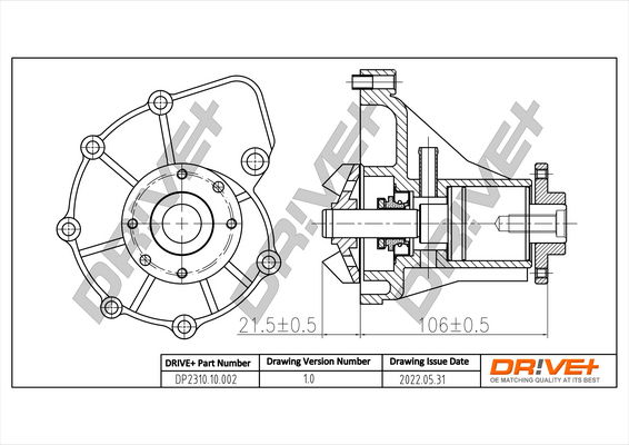 Wasserpumpe, Motorkühlung Dr!ve+ DP2310.10.002 von Dr!ve+