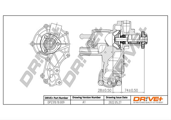 Wasserpumpe, Motorkühlung Dr!ve+ DP2310.10.009 von Dr!ve+