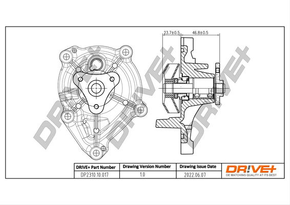 Wasserpumpe, Motorkühlung Dr!ve+ DP2310.10.017 von Dr!ve+