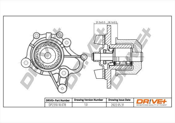 Wasserpumpe, Motorkühlung Dr!ve+ DP2310.10.078 von Dr!ve+