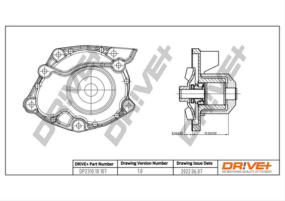 Wasserpumpe, Motorkühlung Dr!ve+ DP2310.10.107 von Dr!ve+