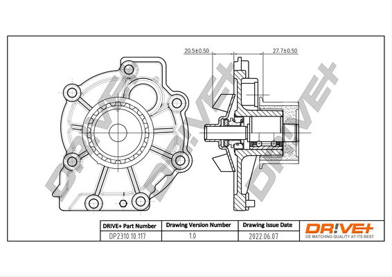 Wasserpumpe, Motorkühlung Dr!ve+ DP2310.10.117 von Dr!ve+