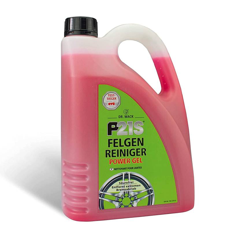 DR. WACK P21S Felgenreiniger Power Gel 2 Liter - Felgen-Spray mit Gel-Formel & Wirkindikator - Schnelle & schonende Reinigung - säurefrei & biologisch abbaubar - Hochwertige Autopflege von DR. WACK