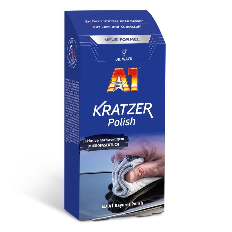 Dr. Wack – A1 Kratzer Polish – NEUE FORMEL 50 ml inkl. Mikrofasertuch I Auto-Politur zur Entfernung von Feinkratzern I Für Lack & Kunststoffe geeignet I Hochwertige Autopflege – Made in Germany von DR. WACK