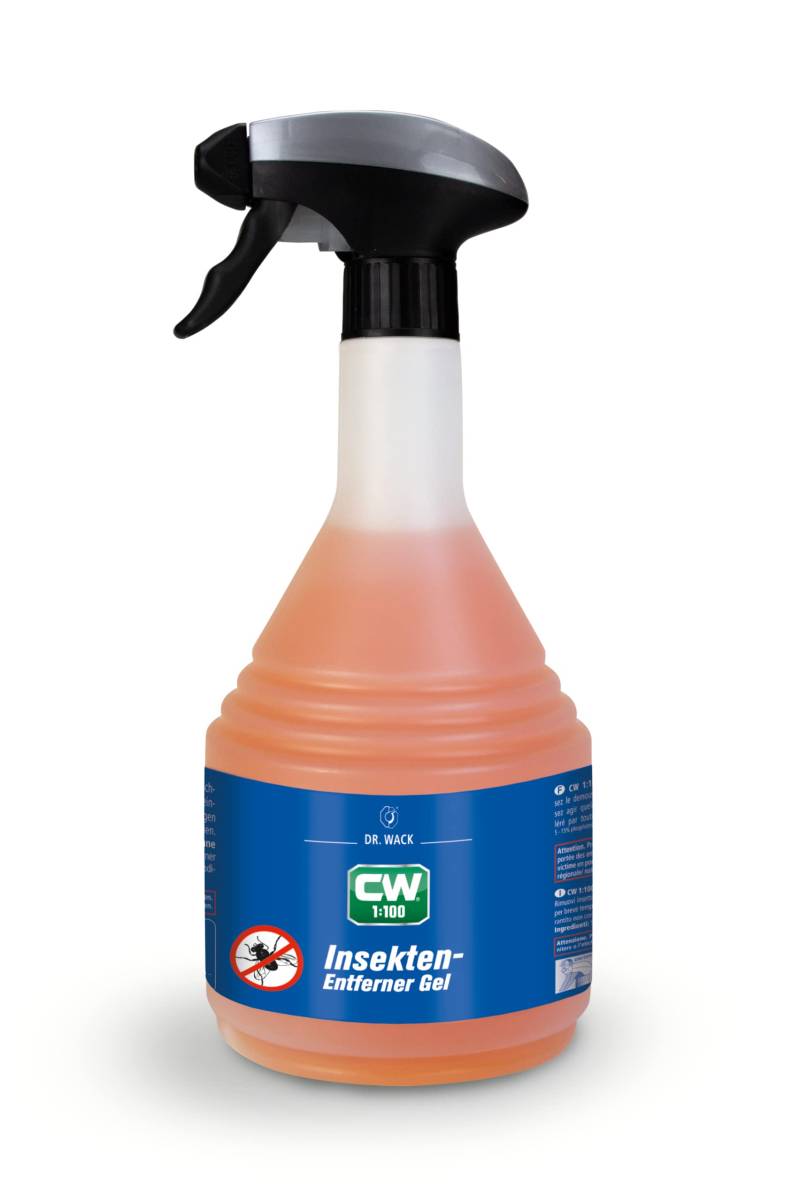 DR. WACK CW1:100 Insektenentferner-Gel Auto 750 ml - Spray mit Super-Gel-Formel - schonende Reinigung - Auto Reinigungsgel für Scheibe, Scheinwerfer & Frontbereich - Hochwertige Autopflege von DR. WACK