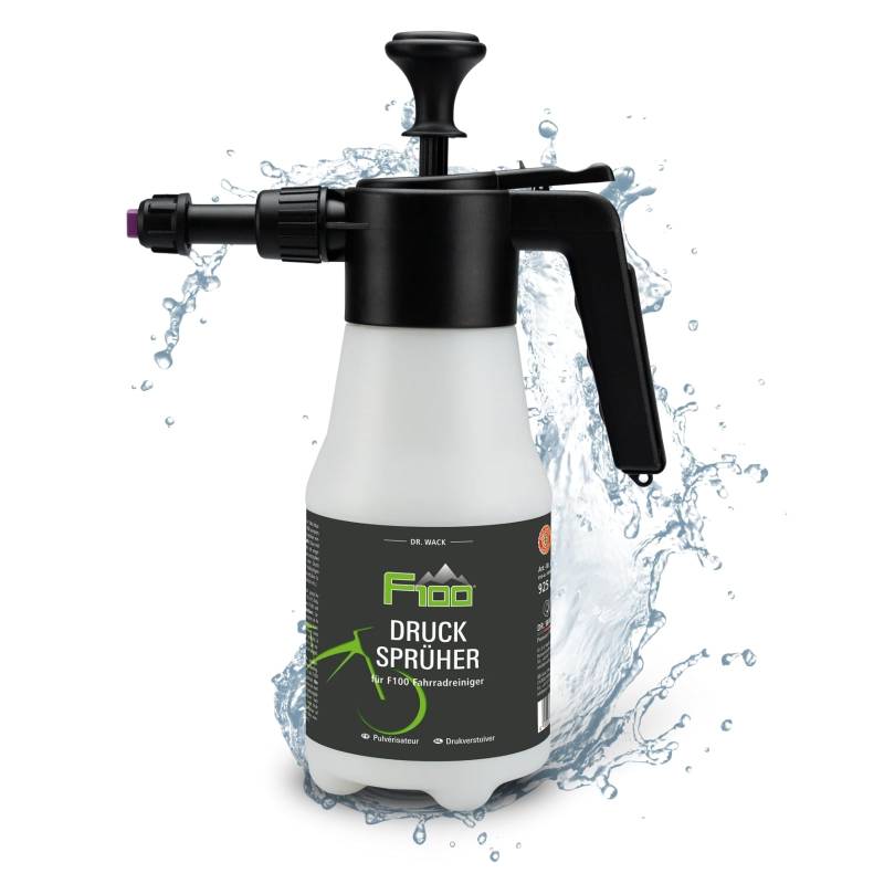 DR. WACK F100 Drucksprüher 925 ml - Leere Sprühflasche für Fahrradreiniger - Pumpflasche mit Drehventil - Schnelle & einfache Fahrradreinigung - Fahrrad Zubehör - Hochwertige Fahrradpflege von DR. WACK